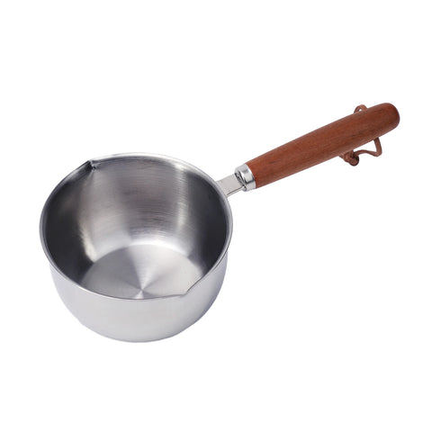 Milk Pot Stainless Steel Hot Oil Pan 150ML-500ML Hot Sauce Small Pot Cooking Butter Melting Pot Versatile Flat Bottomed Oil Pan