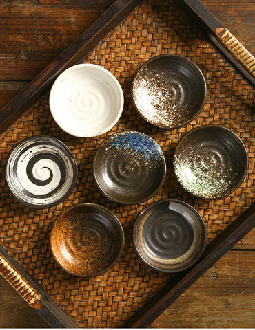 Seasoning Dish Creative Ceramic Soy Sauce Dish Dip Vinegar Plate 3-inch Round Small Plate Kitchen Supplies Tableware