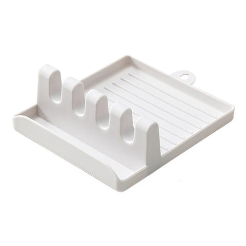 Kitchen Spoon Holders Fork Spatula Rack Shelf Organizer Plastic Chopsticks Holder Non-slip Spoons Pad