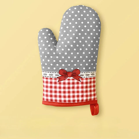 1PC New Pastoral Style Thickened Plaid Microwave Oven Insulation Gloves Microwave Oven Gloves Hot Gloves Kitchenware