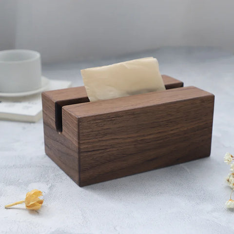 Wooden Tissue Box Rectangular Napkin Paper Towel Holder Car Tissue Holders Home Desktop Extractable Type Napkin Toilet Paper Box