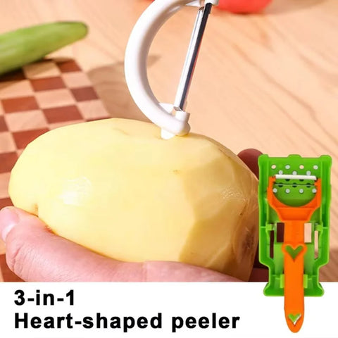 Multi Potato Peeler Portable Stainless Steel Fruit Slicer  2-in-1 Multifunctional Vegetable Chopper Tool For Home Kitchen