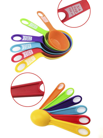 12pcs Baking Tools Kitchen Measuring Spoon Set Plastic Measuring Cup With Scale Measuring Milk  Coffee Spoon Kitchen Gadgets