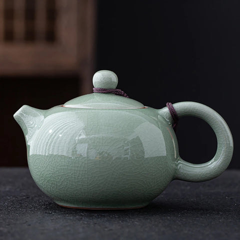 Ceramic Teapot manual Chinese ice crack split teapot can raise tea pots household