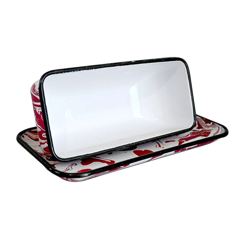 Butter Dish With Cover Applicable To Workbench Non-Damable Metal Container Retro Darmhouse Style Dishes