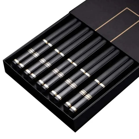 5 Pairs Chopsticks Sushi Non-slip Sticks Reusable Metal Korean Chopsticks Set Healthy Alloy Tableware set