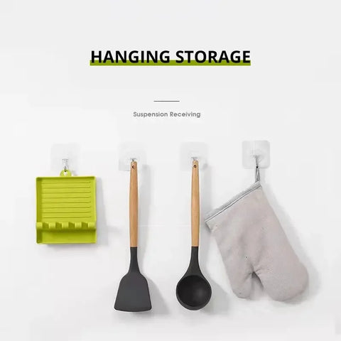 1pcs Pan Lid Holder Supports Spoons Pot Cover Rests Spatula Stand For Kitchen Utensils Tools Accessories Cooker Organizer