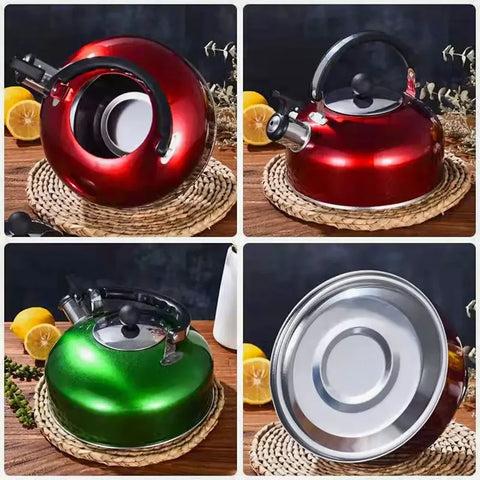 Stainless Steel Kettle Household 3L Portable Stove Gas Universal Whistle Tea Kettle Quick Hot Water Kettle with Ergonomic Handle