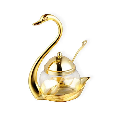 stainless steel swan sugar dish salt and pepper bottle bowl Spice Jar Set Seasoning