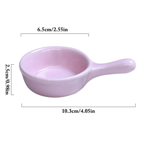 1Pcs Super Cute Ceramic Sauce Dish Mini Tray Small Plate Side Seasoning Dish Condiment Dishes Sushi Soy Snack Dipping Home Bowl