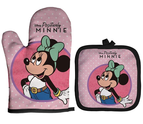 Mickey and Minnie Baking Gloves Cartoon Insulation Mat Pink Microwave Oven Mitt Anti-heat Cooking Potholders Kitchen Accessories