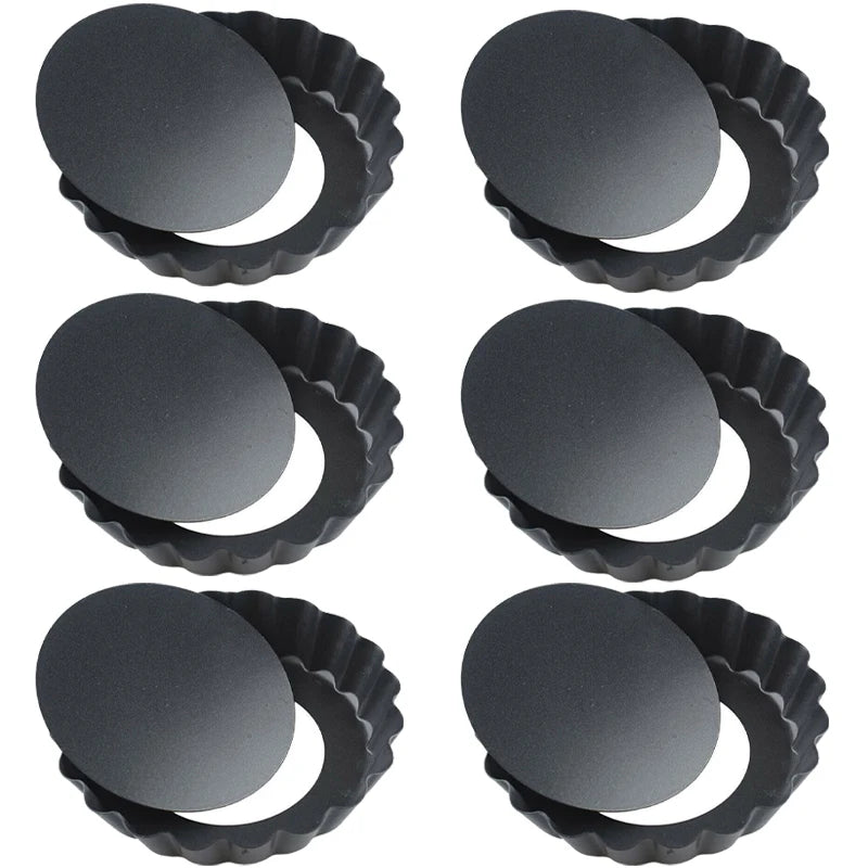 10cm Mini Pie Muffin Cupcake Pans Non-Stick Tart Quiche Flan Pan Molds Pie Pizza Cake Mold Removable Loose Bottom Round Bakeware