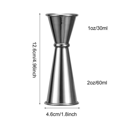 1PC Double Cocktail Jigger Dual Design with Measurements Scale Inside Stainless Steel Measuring Cup Bar Japanese Jigger