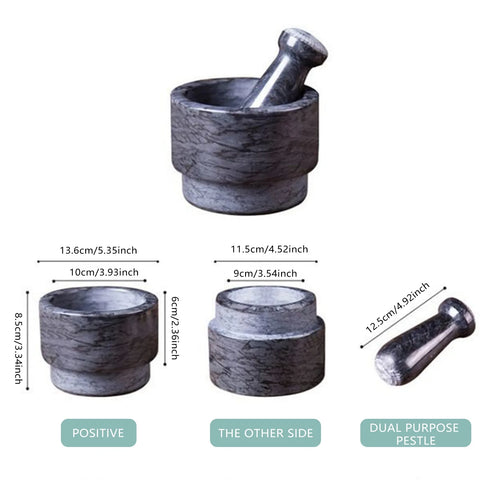 Natural Stone Durable Mortar With Pestle Multipurpose Salt Pepper Mill Garlic Crusher Mincer Grain Herb Spice Grinder