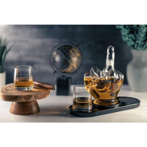 Middle Finger Decanter Novelty Whiskey & Wine Decanter Set, Funny Gift for that Someone You Love! Middle Finger Gift For Adult