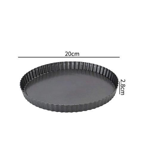 20-30cm Non-Stick Tart Quiche Flan Pan Molds Round Removable Loose Bottom Fluted Heavy Duty Pie Pizza Cake Baking Pan Bakeware