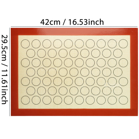 1PC Silicone Baking Mat for Oven, with 67 Circles, Non Stick & Heat Resistant Bakeware Sheets, for Cookie, Macaron, 42x29.5cm