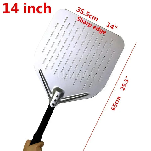 12 14 inch Big long Aluminum Pizza Shovel Peel With Long Handle Accessorie Pizza Paddle Spatula Nonstick Round Pan Baking turner