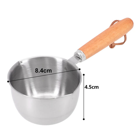 Milk Pot Stainless Steel Hot Oil Pan 150ML-500ML Hot Sauce Small Pot Cooking Butter Melting Pot Versatile Flat Bottomed Oil Pan