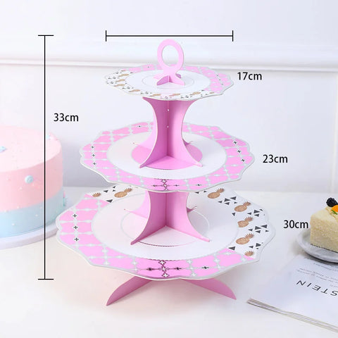 Three tier grid bronzing tray cake stand birthday cake placement festive party dessert placement rack donut rack