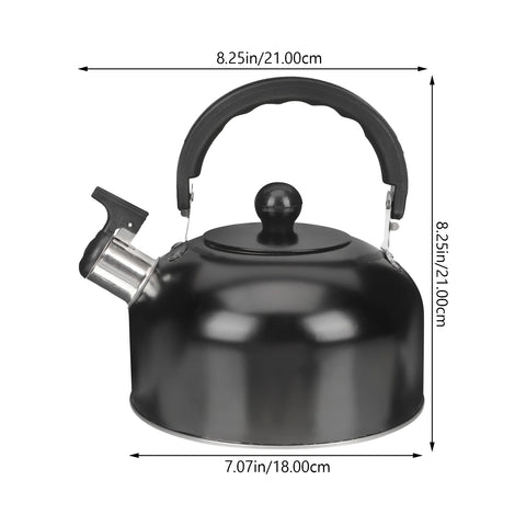 Tea Kettle with Infuser Whistle Whistles Electric Stovetop Teapot Handle Black Travel