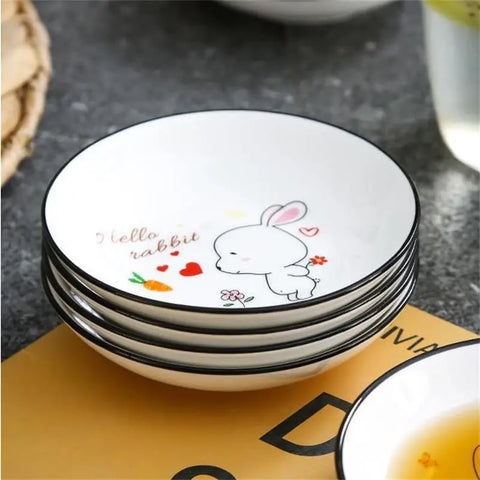 Kitchen Rabbit Small Sauce Bowl Cute Ceramic Seasoning Dish Creative Household Dipping Plate Creative Vinegar Soy Snack Dishes