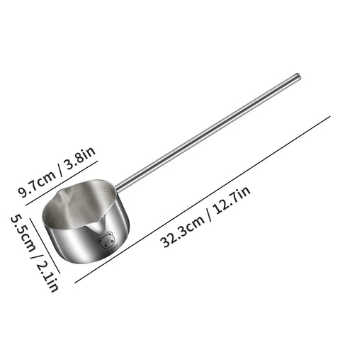 Long Handle Sauce Seasoning Spoons For Kitchen 304 Stainless Steel Soup Ladle Oil Splashing Spoon Anti Scalding Spoon