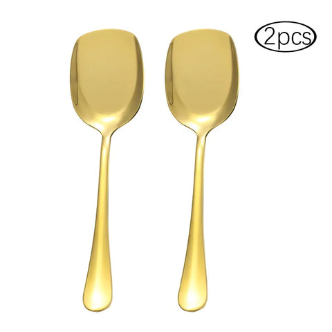 2pcs Stainless steel serving spoon household stainless steel tableware restaurant hotel serving spoon large serving spoon