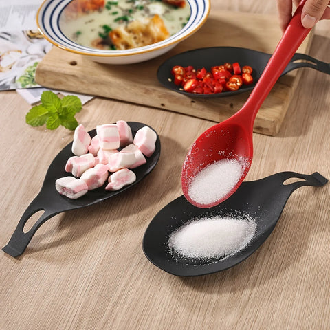 Silicone Spoon Rest Spatula Holder Heat Resistant Utensil Placemat Tray Kitchen Tools Spatula Resting Kitchen Accessories