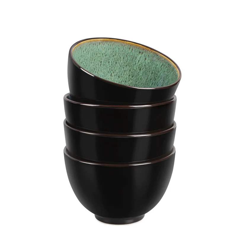Green Steak Plate Bowl Sets Creative Western Food Plate Kiln-turned Malachite Green Fruit Plate for Home Use
