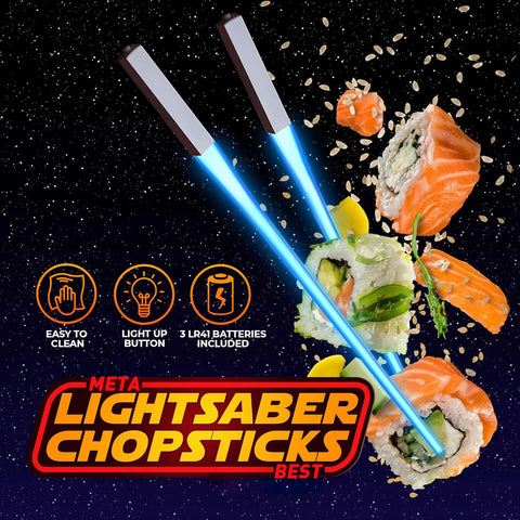 1 Pair StarWar Theme LED Lightsaber Luminous Chinese Chopsticks Reusable Washable Detachable Sushi Chopsticks Kitchen Tableware