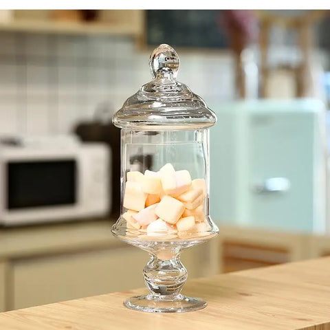 European Style Glass Storage Jar Transparent Candy Bottle Decoration Small Birthday Wedding Home