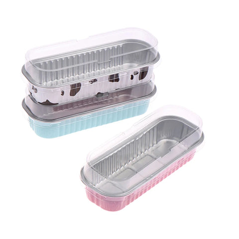 10Pcs Mini Loaf Pans With/Without Lids 6.8OZ Rectangle Aluminum Foil Baking Pans Reusable Mini Bread Containers Muffin Tins