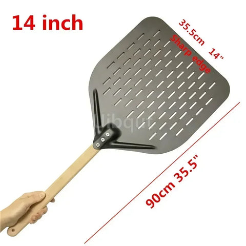 12 14 inch Big long Aluminum Pizza Shovel Peel With Long Handle Accessorie Pizza Paddle Spatula Nonstick Round Pan Baking turner