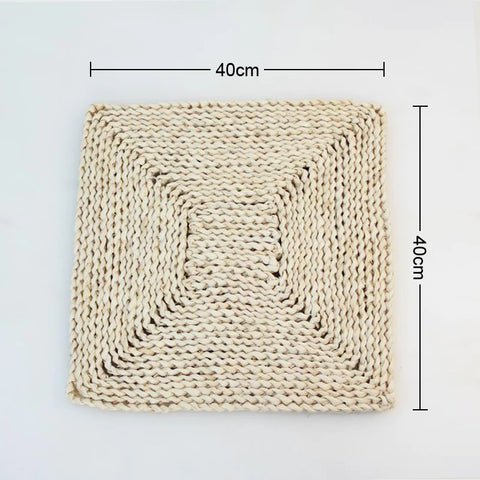 Round Natural Corn Wool Woven Placemat Thickened Insulation Tea Mat Heat-Resistant Casserole Mat Kitchen Supplies 1Pcs