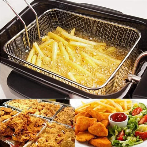 1/2/8Pcs Stainless Steel French Fries Basket Mesh Kitchen Frying Tools Colander Mini Chips Fryer Cooking Frying Basket Strainer