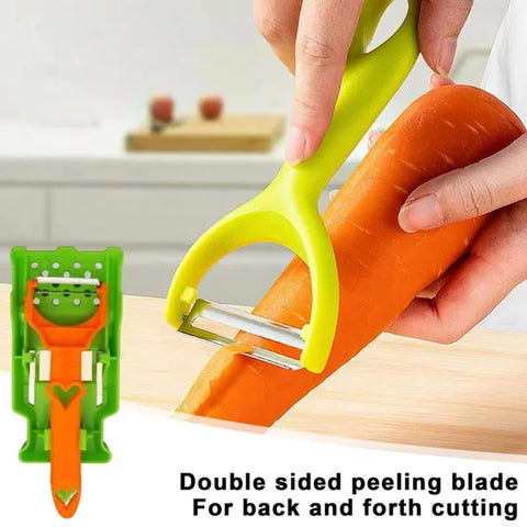 Multi Potato Peeler Portable Stainless Steel Fruit Slicer  2-in-1 Multifunctional Vegetable Chopper Tool For Home Kitchen