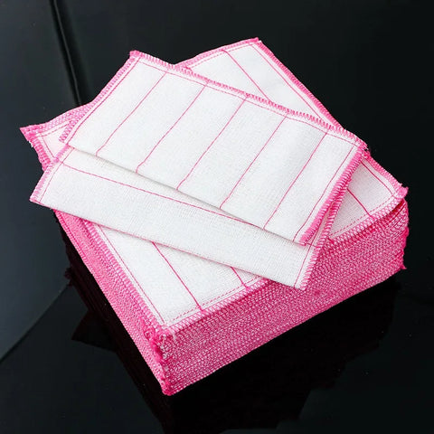 12/1pcs Cotton Dishcloth Super Absorbent Kitchen Towels Non-stick Oil Reusable Household Cleaning Scouring Pads Cloth Dish Rags