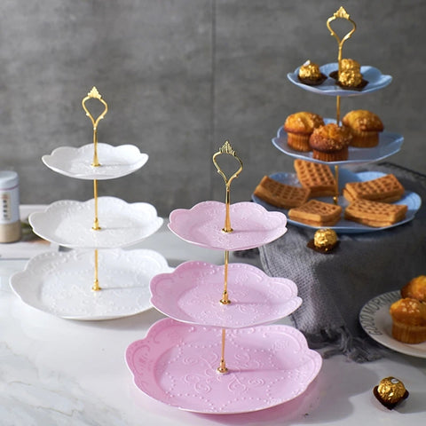 Cup Cake Stand Metal Dessert Table High Cake Tray Christmas Wedding Birthday Party Macaron Baptism Babyshower