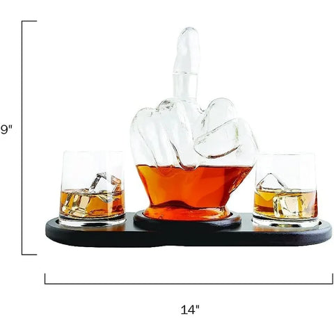 Middle Finger Decanter Novelty Whiskey & Wine Decanter Set, Funny Gift for that Someone You Love! Middle Finger Gift For Adult