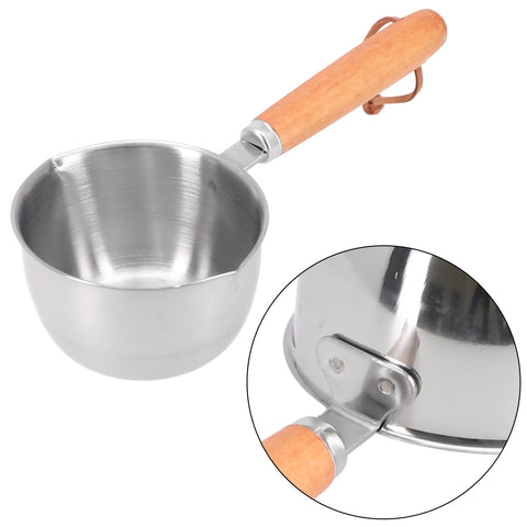 Milk Pot Stainless Steel Hot Oil Pan 150ML-500ML Hot Sauce Small Pot Cooking Butter Melting Pot Versatile Flat Bottomed Oil Pan