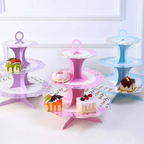 Three tier grid bronzing tray cake stand birthday cake placement festive party dessert placement rack donut rack