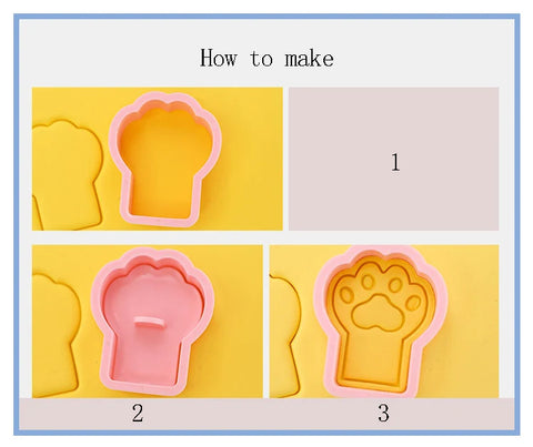 8Pcs/set Cat Cookie Cutters Plastic 3D Cartoon Pressable Biscuit Mold Cookie Stamp Kitchen Baking Pastry Bakeware Tool