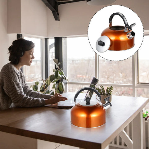 Stainless Steel Kettle Household 3L Portable Stove Gas Universal Whistle Tea Kettle Quick Hot Water Kettle with Ergonomic Handle