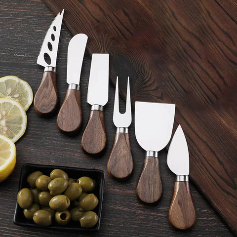 6-Piece Cheese Knives Set for Charcuterie Boards and Cutlery Stainless Steel Cheese Knife Set Collection kitchen Tools