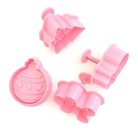 4pc Adorable Bakeware Set: Christmas Tree & Snowman Cookie Cutters, DIY Plunger Molds for Festive Baking & Decorating