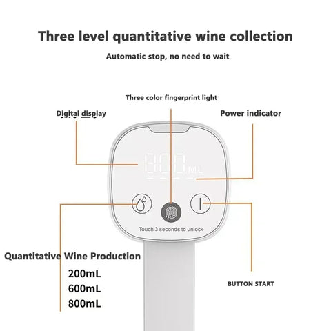 Electric Wine Decanters Automatic Pourer Wine Separator Smart Quantitative Wine Pump Dispenser Quick Awakening Liquor Decanter