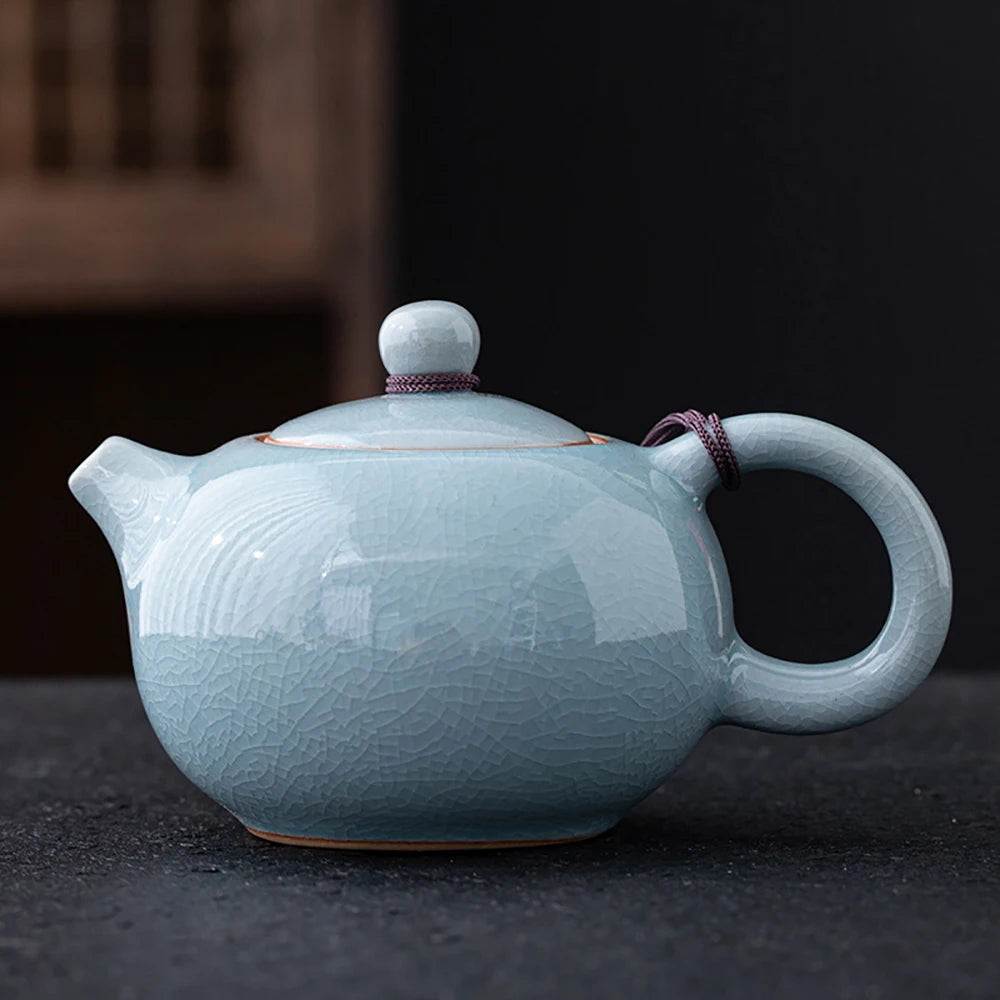 Ceramic Teapot manual Chinese ice crack split teapot can raise tea pots household