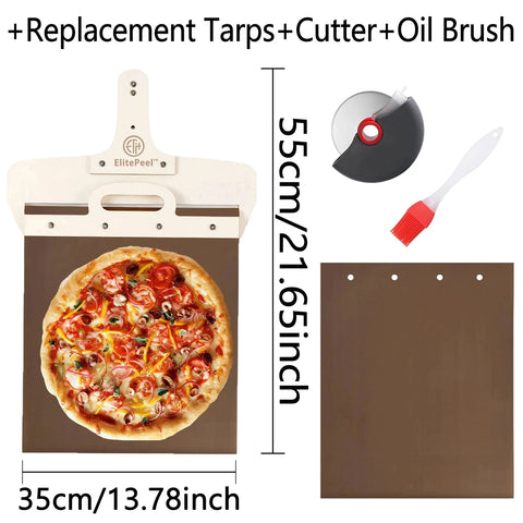 55*35cm Sliding Pizza Peel Shovel Removable Wooden Handle Pizza Spatula with Tarps Baking Tools Drop shipping