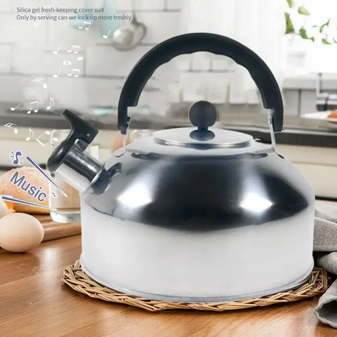 Stainless Steel Kettle Household 3L Portable Stove Gas Universal Whistle Tea Kettle Quick Hot Water Kettle with Ergonomic Handle